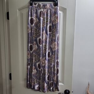 Easel Purple Gray Maxi Pleated Wide Leg Jumpsuit